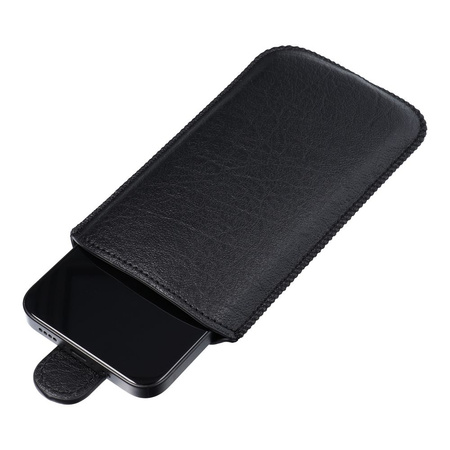 Futerał Skórzany Uniwersalny Slim Kora 2 - do Iphone 5/5S/5SE/5C czarny