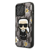 Original Handyhülle IPHONE 13 PRO Karl Lagerfeld Flower Ikonik Karl (KLHCP13LPMNFIK1) grau