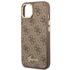 Oryginalne Etui IPHONE 14 Guess Hard Case 4G Vintage Gold Logo (GUHCP14SHG4SHW) brązowe