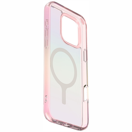Etui UNIQ Iridescia do iPhone 16 Pro Magclick Charging pink prism