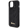 Guess Pailletten Script Metallhülle für iPhone 15 – Schwarz