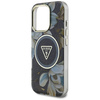Etui IPHONE 16 PRO Guess Glitter Flowers Triangle Buttons MagSafe czarne
