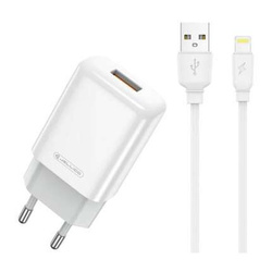 Ładowarka Sieciowa 2.4A USB + Kabel USB - Lightning Jellico EU01 białe
