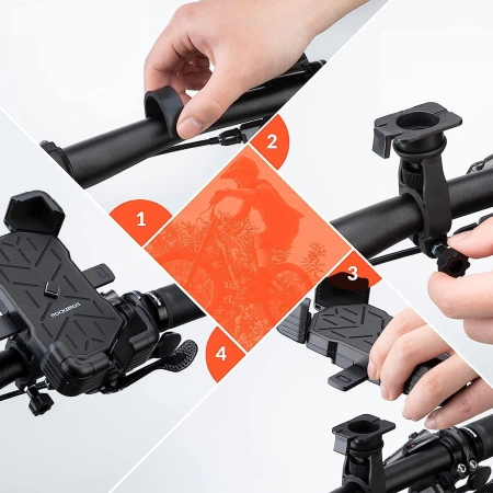 Rockbros 25210030001 Telefonhalter für Lenkerfahrrad – Schwarz