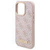 Original Case IPHONE 16 PRO Guess Hardcase 4G Logo Plate MagSafe (GUHMP16LU4GPRP) pink