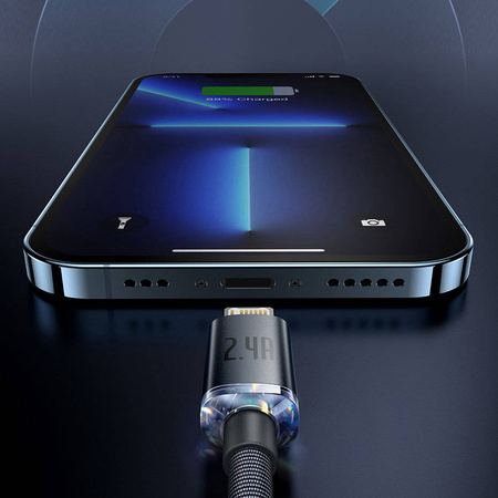 Baseus Crystal Shine Series Fast Charging Data Cable USB to iP 2.4A 1.2m Black