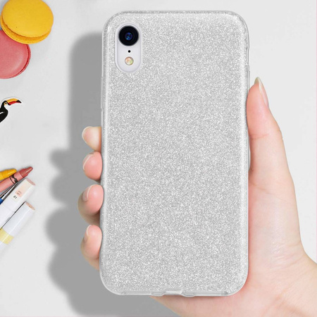 Nakładka Glitter 3w1 do Samsung A35 5G srebrna
