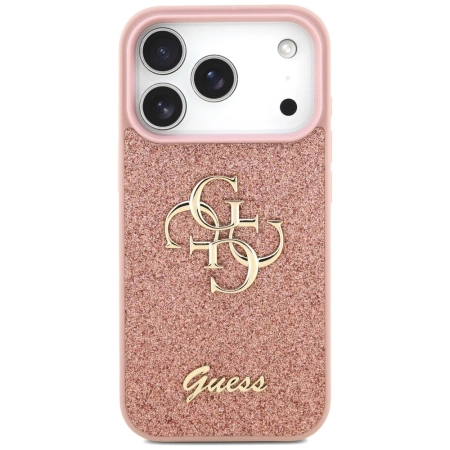 Guess Fixed Glitter Big 4G Case für iPhone 17 Pro - Rosa