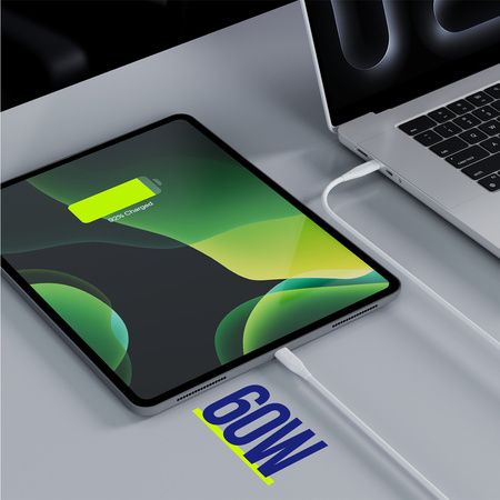 Allity kabel AUC-02 USB-C - USB-C 1,0 m 60W biały