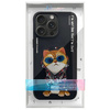Nimmy etui iPhone 15 Pro 6.1"             czarny/black Glasses Cool Cat