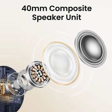 Słuchawki bezprzewodowe Ugreen HP202 HiTune Max5 nauszne z hybrydową redukcją szumów ANC - białe