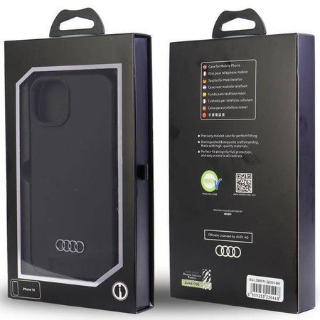 Audi Silikonhülle iPhone 11 / Xr 6,1&quot; schwarz/schwarz Hardcase AU-LSRIP11-Q3/D1-BK
