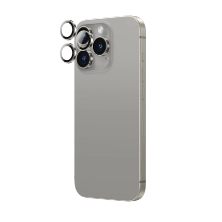 AmazingThing AR Aluminium 3-Linsen-Glas mit Kameralinsenrahmen für iPhone 16 Pro / 16 Pro Max - Grau