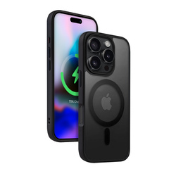 Crong Hybrid Frost MAG Cover - Etui z MagSafe do iPhone 16 Pro Max (czarny)