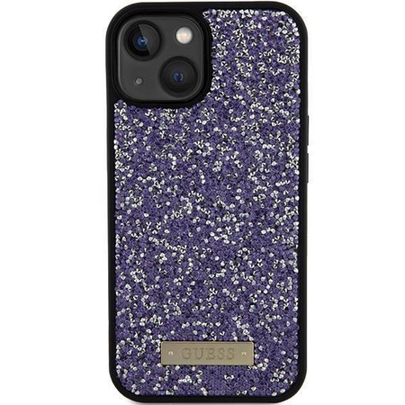 Guess nakładka do iPhone 15 6,1" GUHCP15SPFGSBSP jasnoróżowa HC Rhinestone Meta Logo