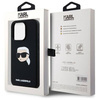 KARL LAGERFELD futerał do IPHONE 15 Pro kompatybilny z MagSafe KLHMP15LSKHPPLK (SIL KL Head Print) black