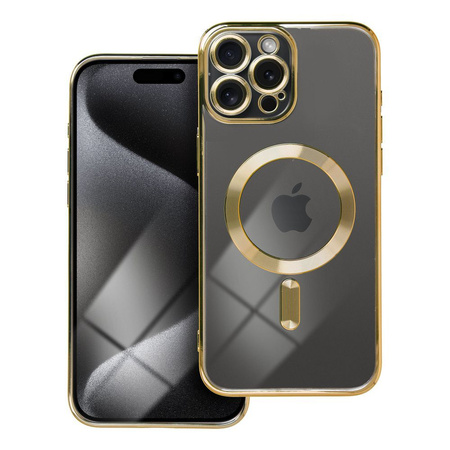 Futerał Electro Mag Cover kompatybilny z MagSafe do IPHONE 15 PRO MAX złoty