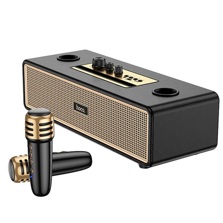 HOCO głośnik bluetooth + 2 x bezprzewodowe mikrofony BS63 czarny