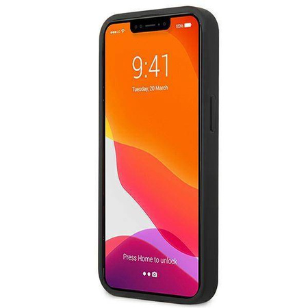 Guess nakładka do iPhone 13 Mini 5,4" GUHCP13SPSASBGR szary Saffiano Strap