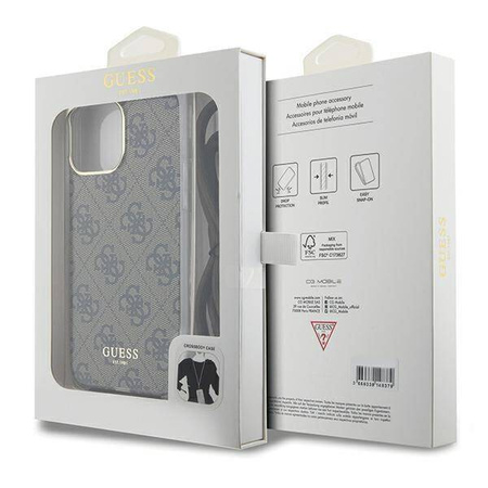 Guess Crossbody Cord 4G Print case for iPhone 15 Pro Max - brown