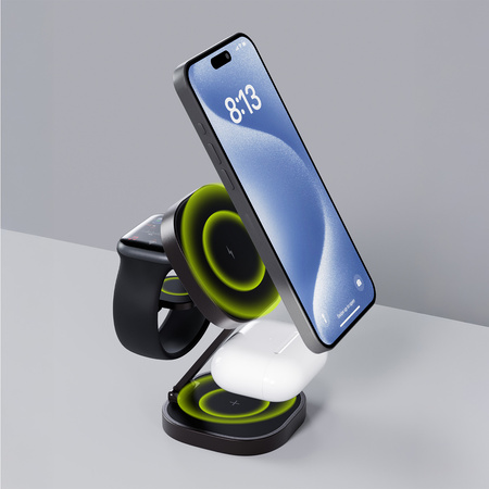 Allity ładowarka bezprzewodowa AWC-220-25WMS grafitowa 3w1