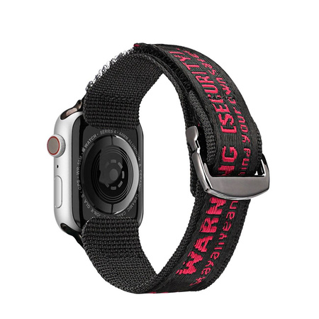 Dux Ducis Strap (Outdoor  Version) pasek Apple Watch Ultra, SE, 8, 7, 6, 5, 4, 3, 2, 1 (49, 45, 44, 42  mm) nylonowa opaska bransoleta czarno-czerwony