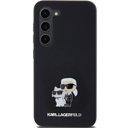 Oryginalne Etui KARL LAGERFELD hardcase Silicone Karl&Choupette Metal Pin KLHCS24SSMHKCNPK do Samsung Galaxy S24 czarny