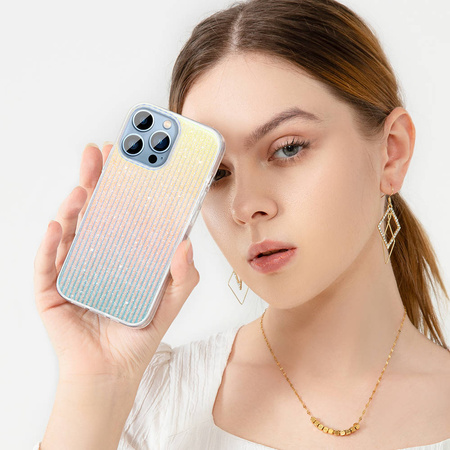 Kingxbar Travel Series luxurious elegant case for iPhone 13 Pro blue-orange (Clouds)