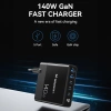 Wozinsky CGWCB 140W GaN wall charger 3 x USB-C / 2 x USB-A - black