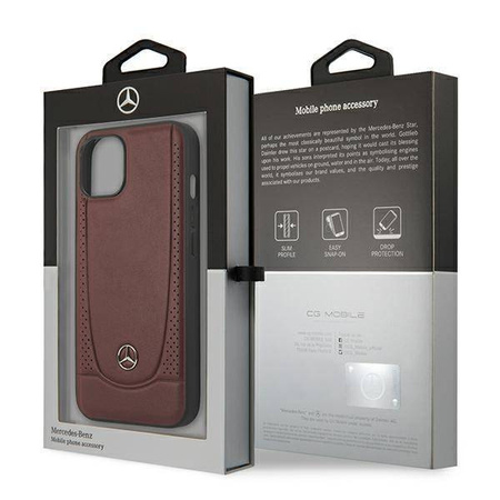 Case IPHONE 14 PLUS Mercedes Leather Urban Line (MEHCP14MARMRE) red