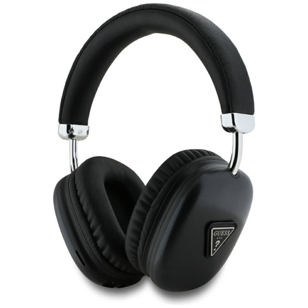 Guess Metallic Triangle Logo - Bezprzewodowe słuchawki nauszne Bluetooth V5.3 (czarny)