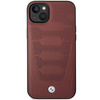 Original Handyhülle IPHONE 14 BMW Leather Seats Pattern MagSafe (BMHCP14S22RPSR) burgund