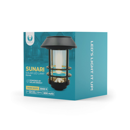 Forever Light Lampa solarna LED SUNARI FLS-40 Latarnia czarna