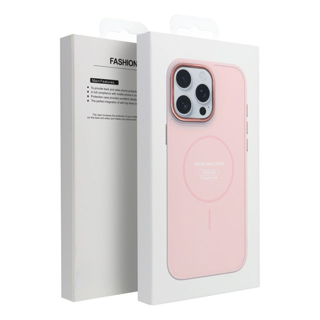 Futerał FRAME MAG COVER kompatybilny z MagSafe do IPHONE 16 PRO pudrowy róż