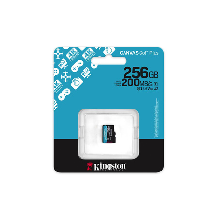 Kingston karta pamięci 256GB microSDXC Canvas Go Plus Gen4 200MB/s A2 U3 V30