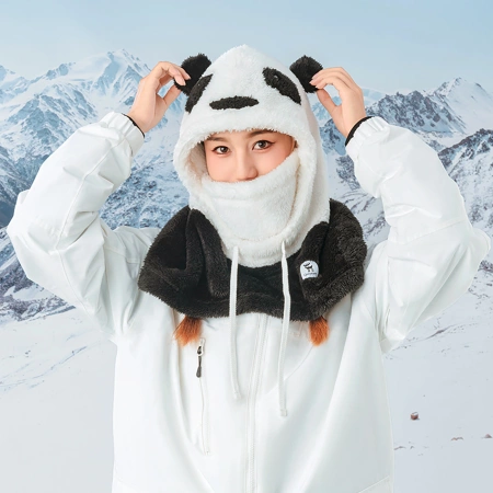 Qunature Panda Ski-Sturmhaube für Kinder/Erwachsene, Größe L – Schwarz/Weiß