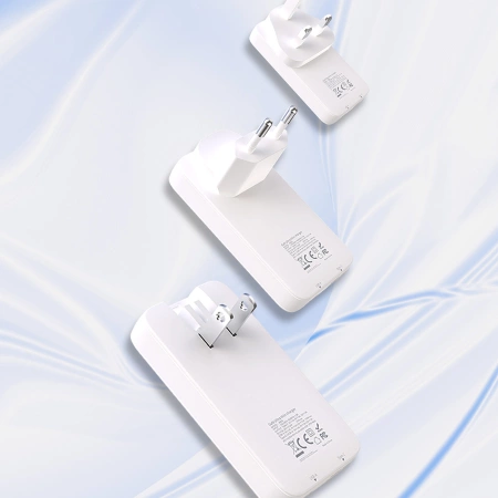 GaN Dudao A65Q 65W USB-A / USB-C PD Ultradünnes Wandladegerät - Weiß