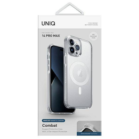 Uniq Combat case iPhone 14 Pro Max 6.7" Magclick Charging transparent/dove satin clear
