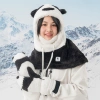 Qunature Panda Ski Gloves for Kids and Adults Size S - Black/White