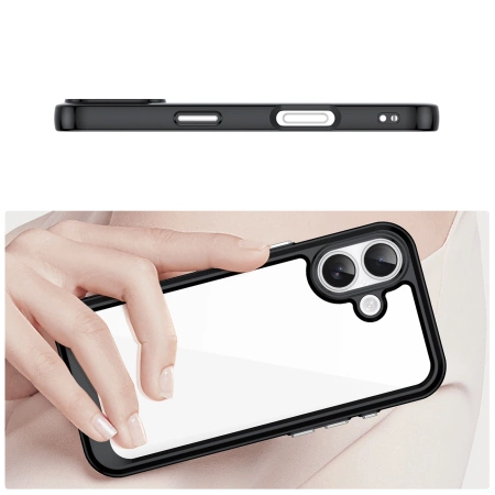 Etui Outer Space na iPhone 17 - czarne przezroczyste