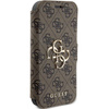 Original Handyhülle APPLE IPHONE 15 PRO Guess Book 4G Metal Gold Logo (GUBKP15L4GMGBR) braun