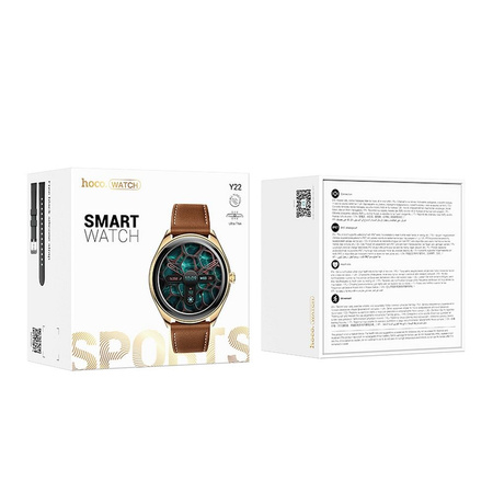 HOCO smartwatch z funkcją rozmowy AMOLED Y22 złoty szampański