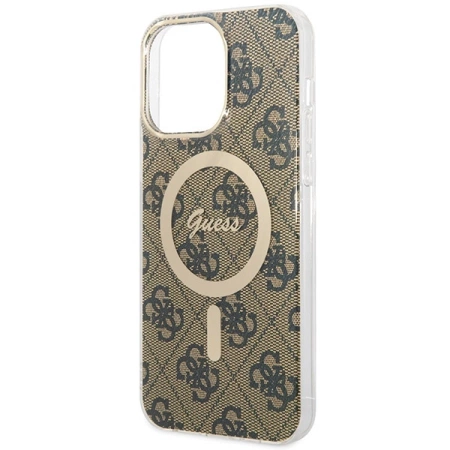Guess IML 4G MagSafe Case für iPhone 15 Pro Max - Braun