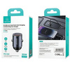 Ładowarka Samochodowa 30W PD USB-C + USB Fas Charge Z Wbudowaym Pierścieniem USAMS C38 CC206CC01 (US-CC206) fioletowa