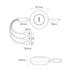 Baseus Bright Mirror 2 einziehbares Kabel 3in1 USB Type C - Micro USB + Lightning + USB Type C 3.5A 1.1m schwarz (CAMJ010201)