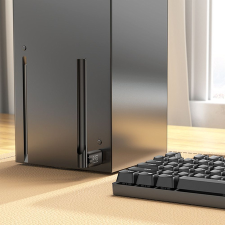 HOCO bezprzewodowa karta sieciowa z zewnętrzną anteną na USB WiFi4 HI32 czarna