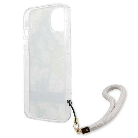 Case IPHONE 13 MINI Guess Hardcase Flower Strap (GUHCP13SHFLSN) green