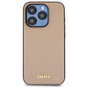 Etui DKNY Grained Metal Logo MagSafe na iPhone 15 Pro Max - beżowe