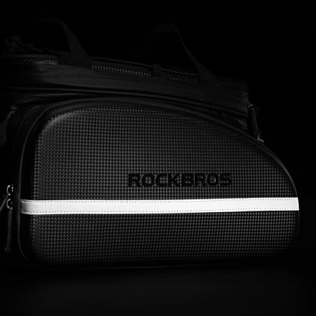 Rockbros A6-6 bicycle bag for trunk, 35 l, with fold-out pockets - black
