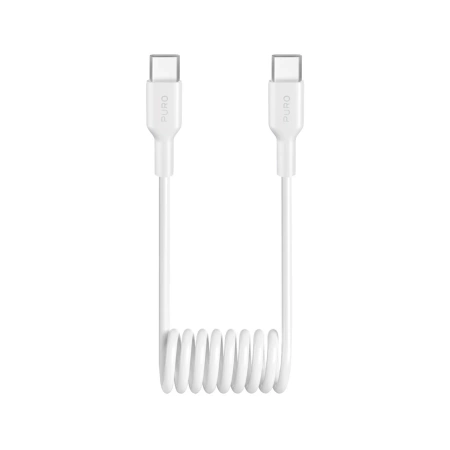 Kabel spiralny Puro 25W USB-C - USB-C 1m - biały